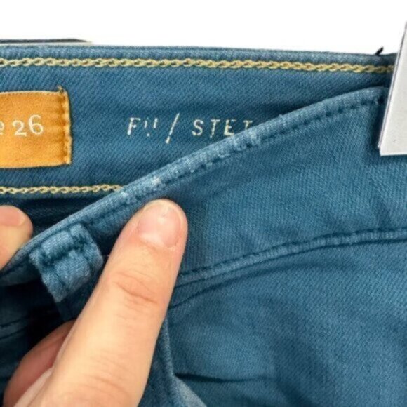 Pilcro and the letterpress By Anthropologie | Teal Denim Skinny Jeans Size 26 - Picture 3 of 9